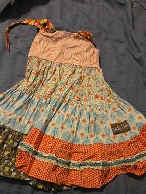 Matilda Jane VintageSerendipty Pink, Blue & Multi  Tiered Floral Sundress